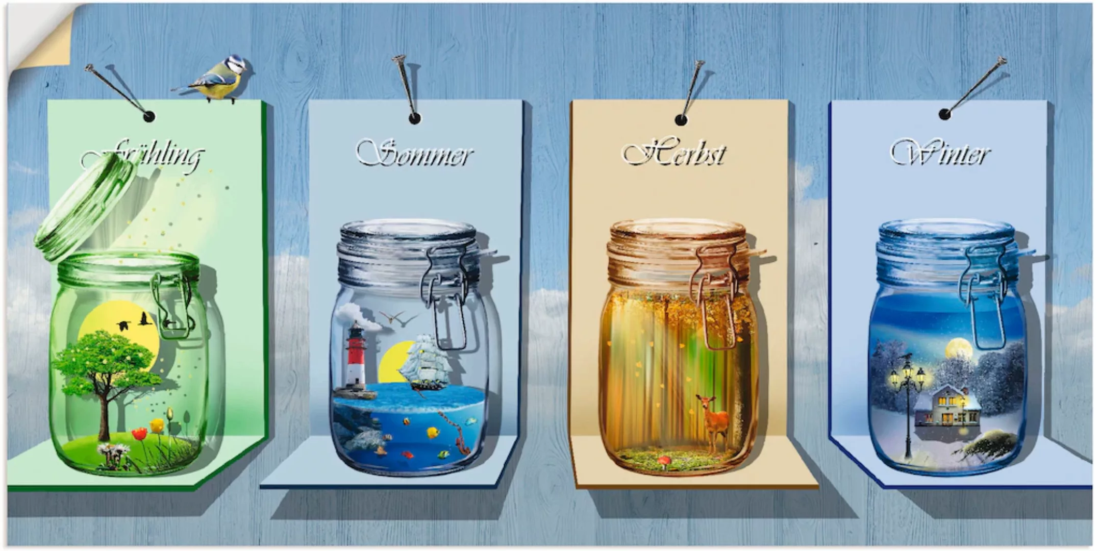 Artland Wandbild »Jahreszeiten in Gläsern«, Vier Jahreszeiten, (1 St.) günstig online kaufen