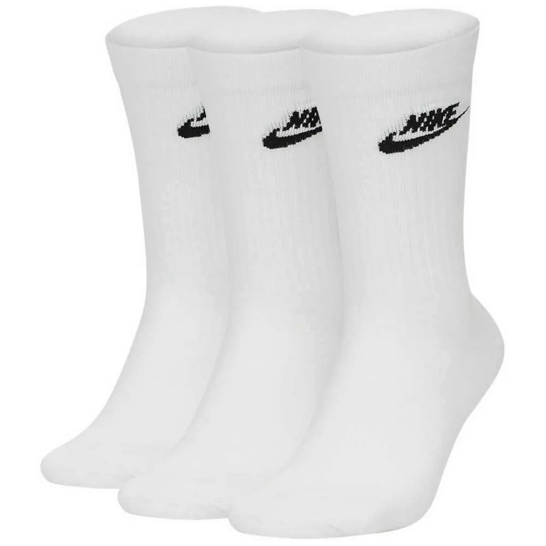Nike Sportswear Everyday Essential Crew Socken 3 Paare EU 42-46 White / Bla günstig online kaufen
