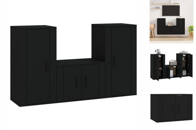 vidaXL TV-Schrank 3tlg TV Schrank Set Hängeschrank Wandschrank Lowboard Sch günstig online kaufen