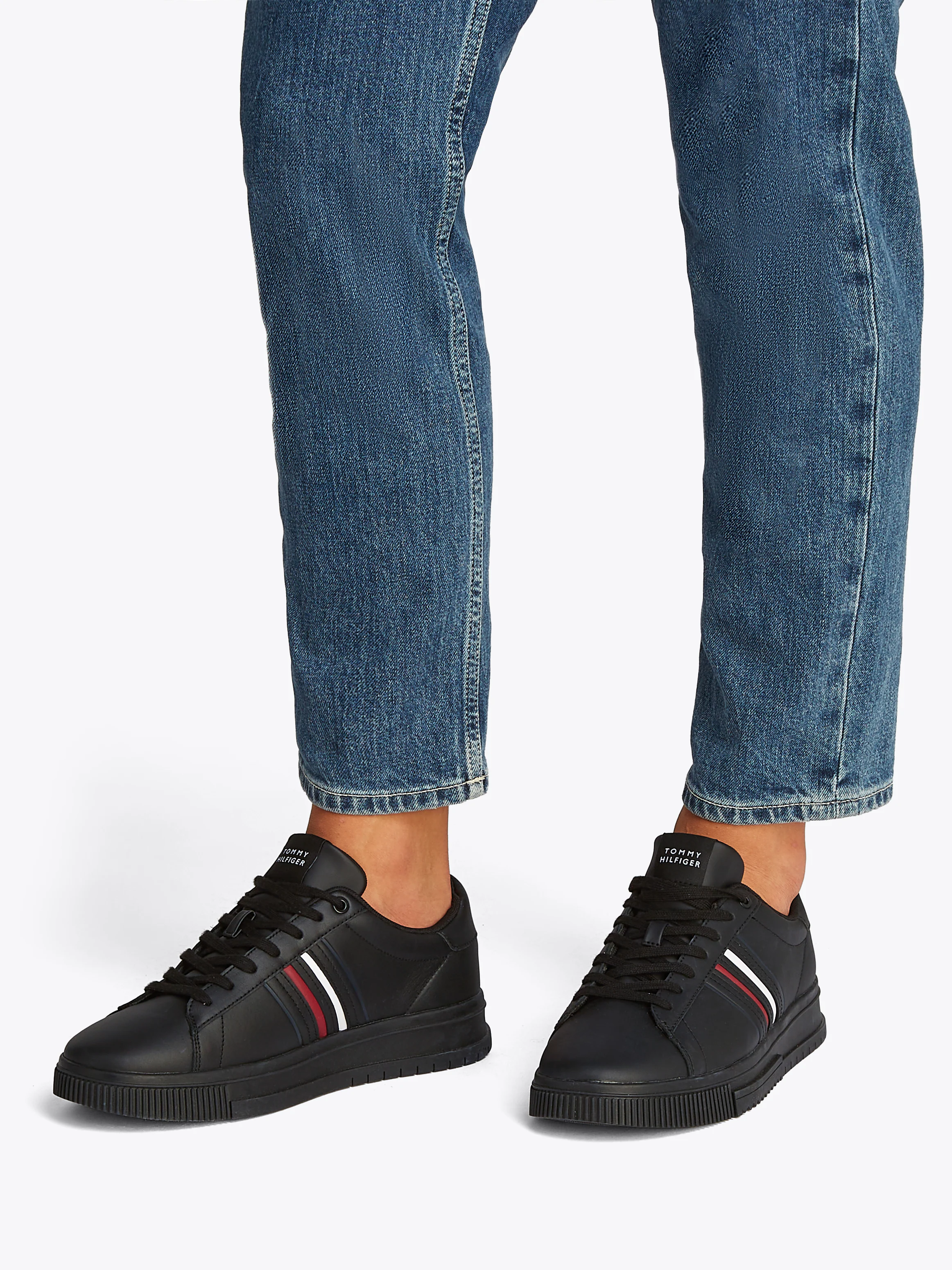 Tommy Hilfiger Plateausneaker "MODERN CUPSOLE STRIPES LTH", Freizeitschuh, günstig online kaufen