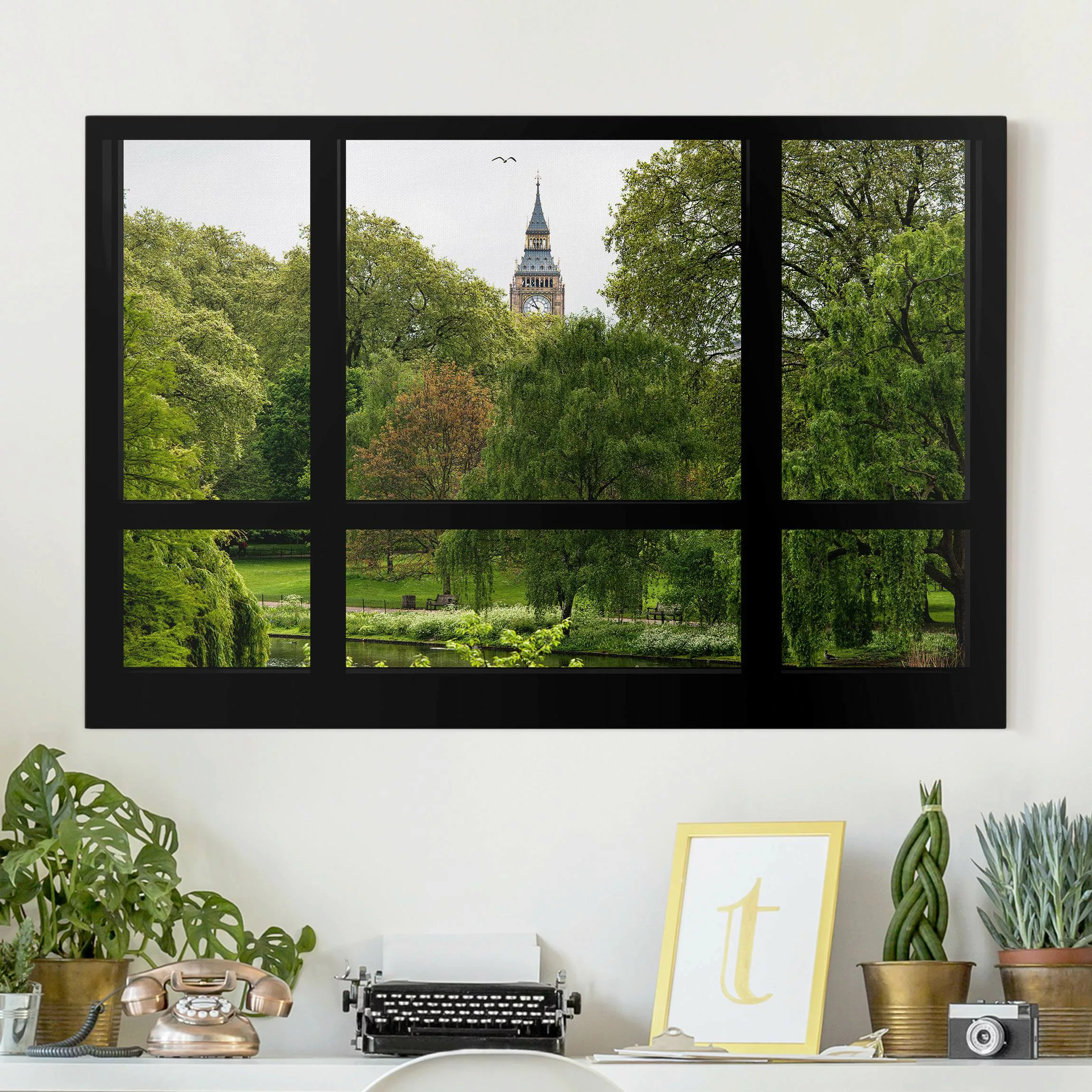 Leinwandbild London - Querformat Fensterblick über St. James Park auf Big B günstig online kaufen