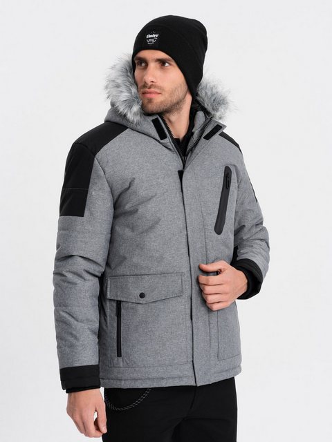 OMBRE Winterjacke Herren-Winterjacke mit verstellbarer Kapuze mit abnehmbar günstig online kaufen