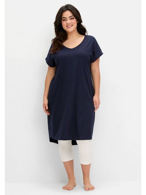 Sheego Shirtkleid Große Größen in Oversized-Form, mit V-Ausschnitt günstig online kaufen