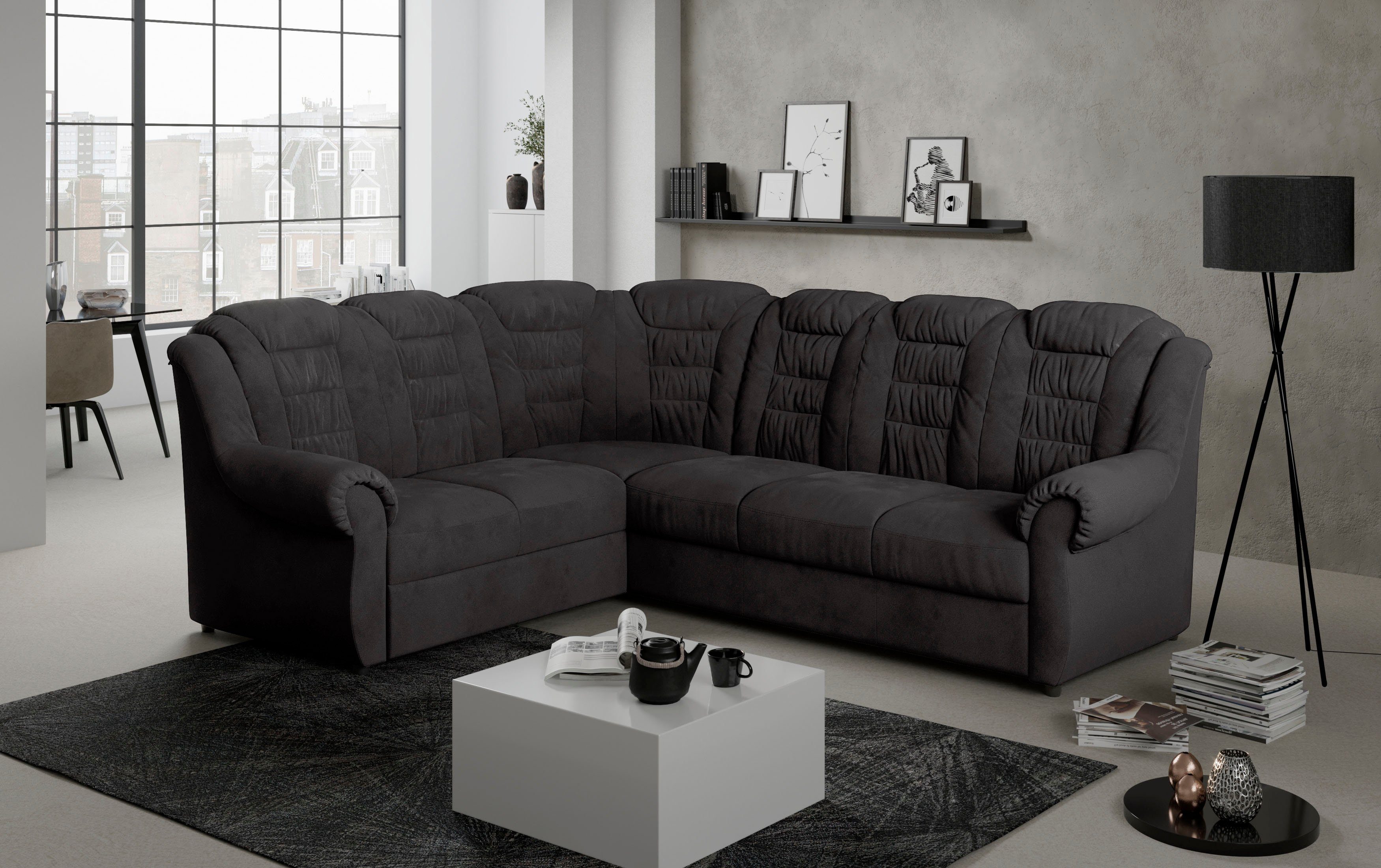 Home affaire Ecksofa "Boston L-Form", mit hoher Rückenlehne, wahlweise mit günstig online kaufen