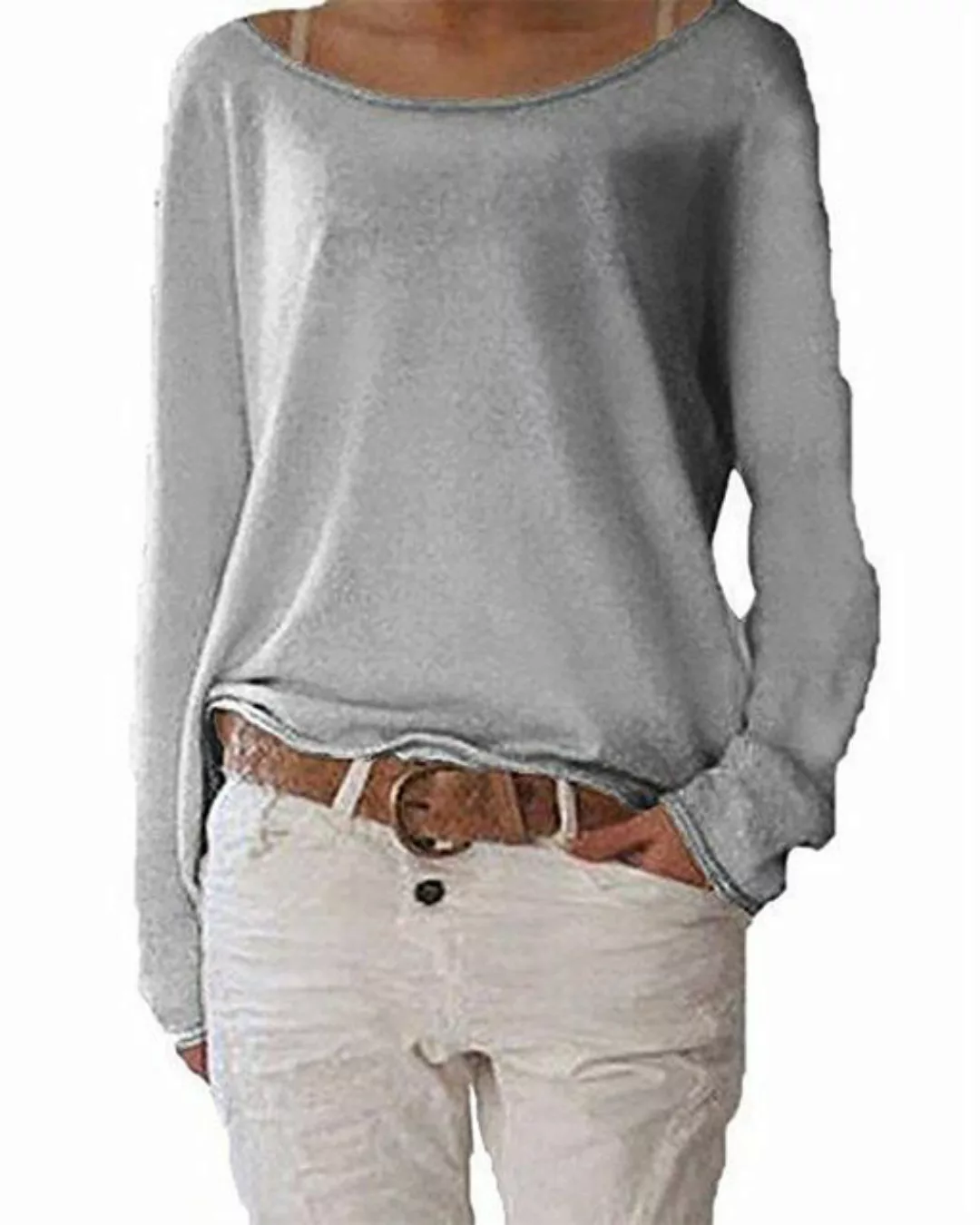 AFAZ New Trading UG Langarmbluse Damen-Langarm-T-Shirt, lockerer, langes Sw günstig online kaufen