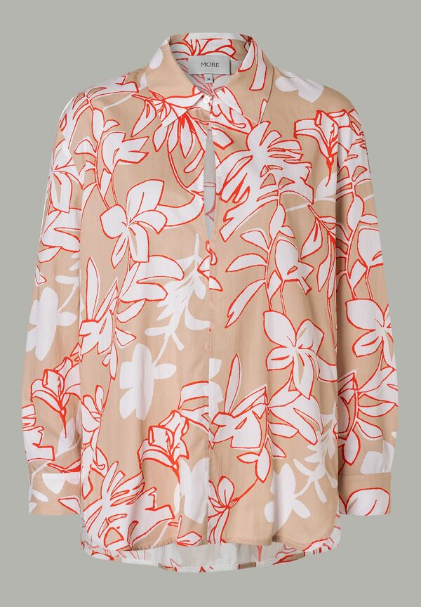 lange Bluse mit Flower-Dessin, MORE günstig online kaufen