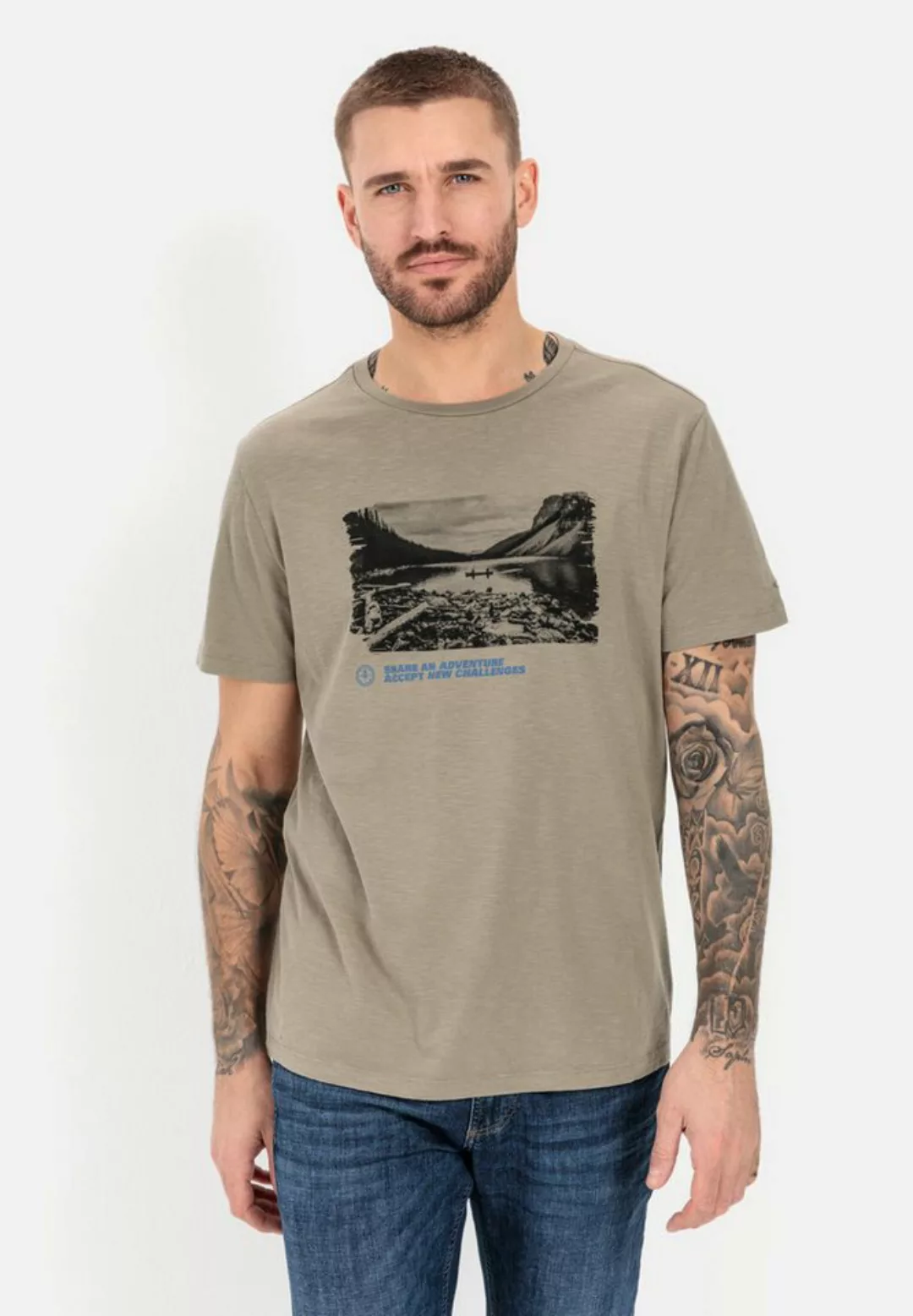 camel active Kurzarmshirt mit großem Frontprint günstig online kaufen