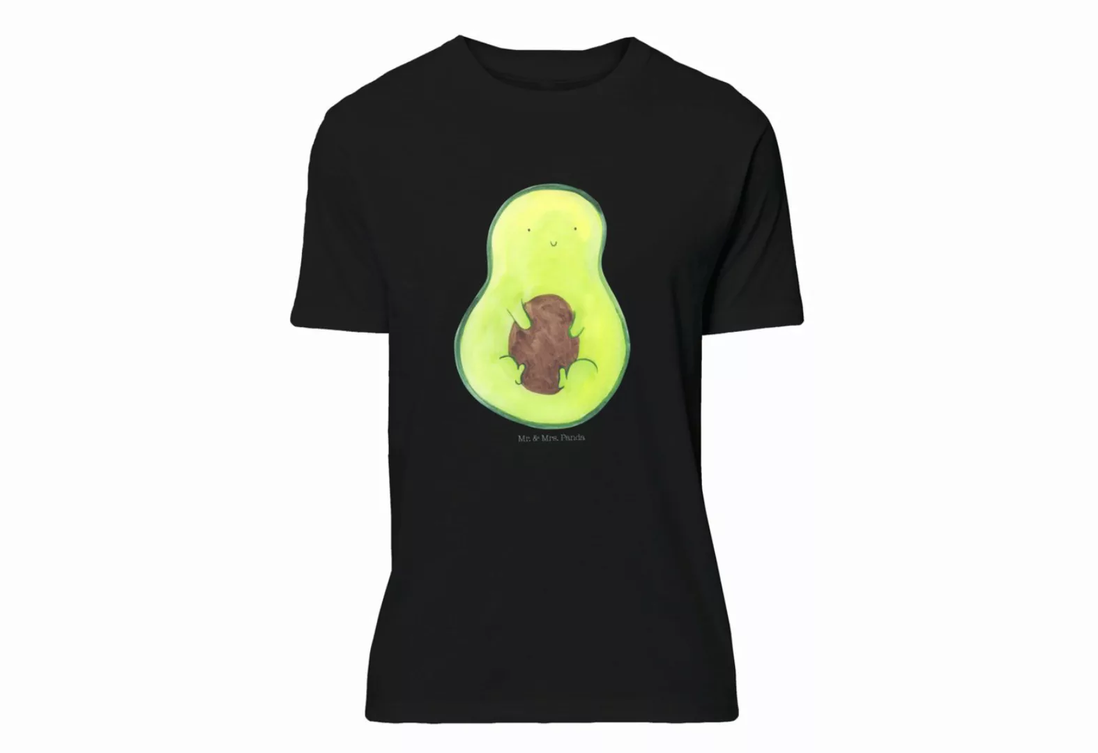 Mr. & Mrs. Panda T-Shirt Avocado mit Kern - Schwarz - Geschenk, Avocadokern günstig online kaufen