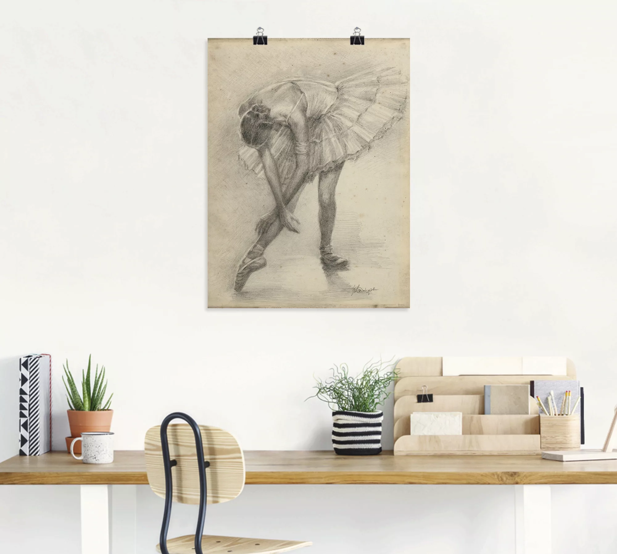 Artland Wandbild "Antike Ballerina Übung II", Sport, (1 St.), als Poster in günstig online kaufen