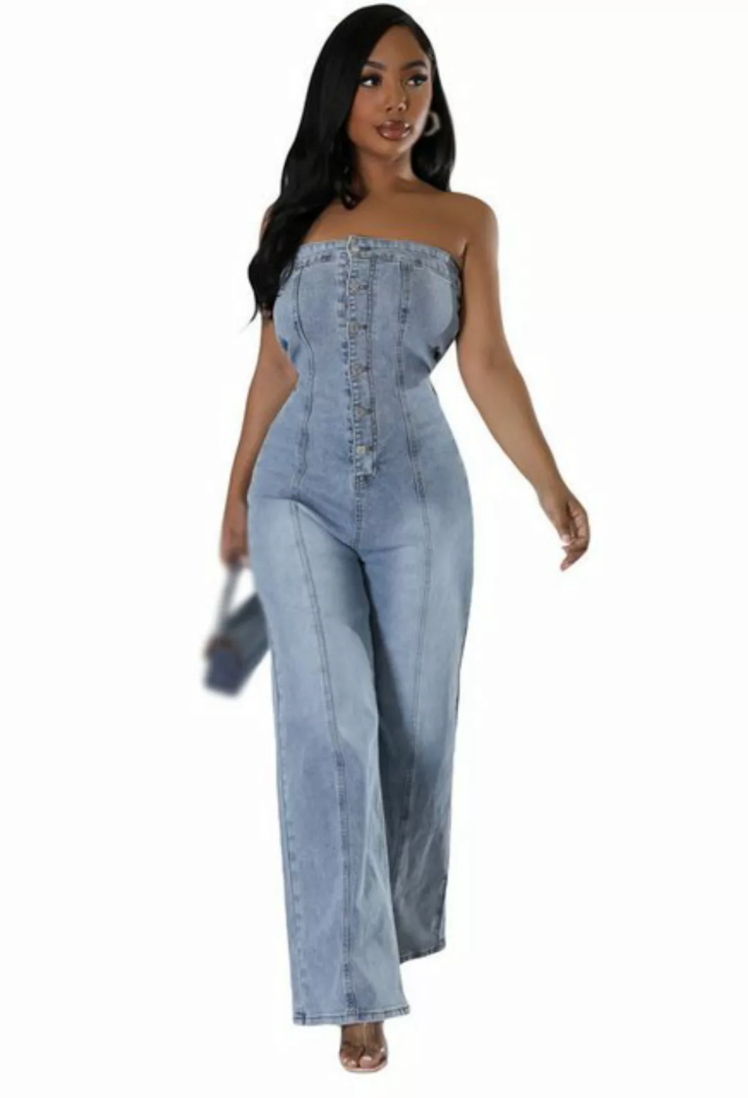 CHENIN 7/8-Overall Mode Mantel Damen Slim Fit Jumpsuit Denim-Overall mit we günstig online kaufen