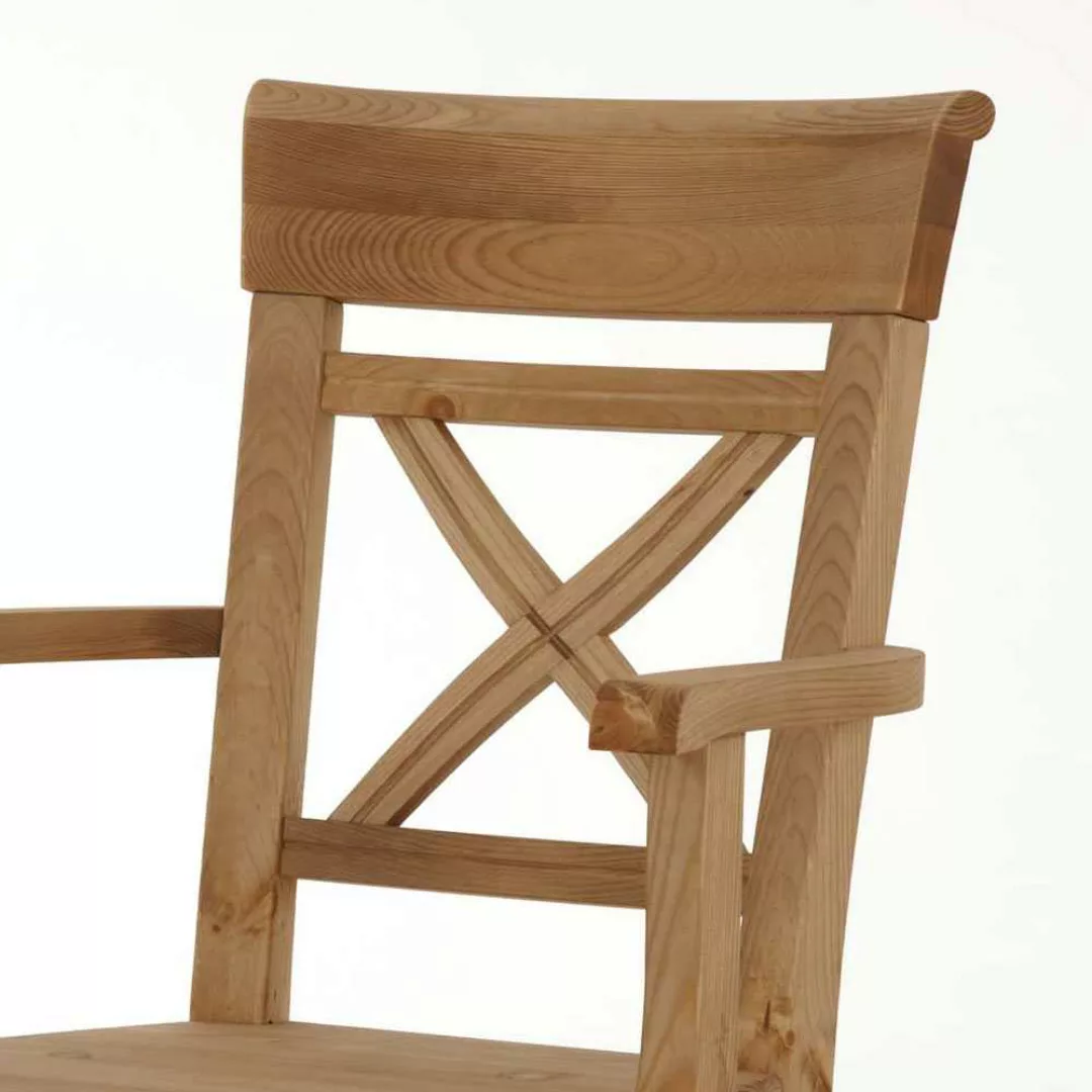 Esstischstuhl mit Armlehnen Kiefer Massivholz (2er Set) günstig online kaufen