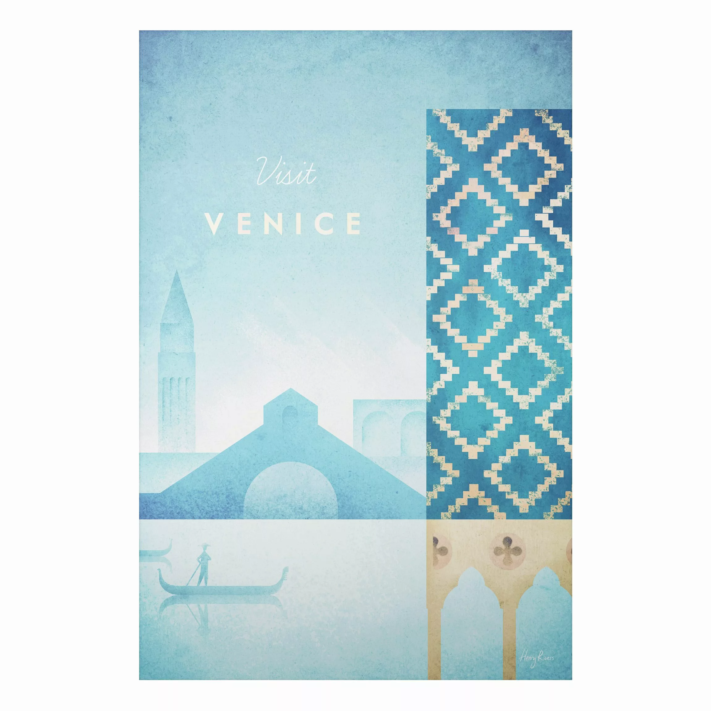 Alu-Dibond Bild Kunstdruck - Hochformat 2:3 Reiseposter - Venedig günstig online kaufen