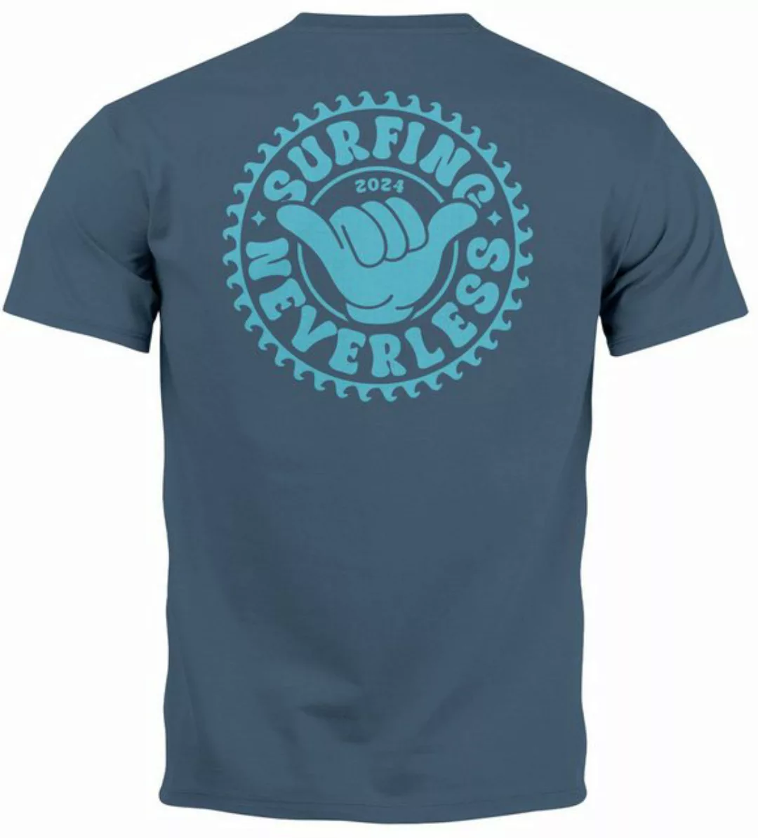 Neverless Print-Shirt Herren T-Shirt Surfing Surfer Motiv Hang Loose Sommer günstig online kaufen