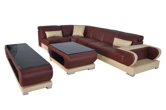 Xlmoebel Sofa Luxuriöse Ledersofa Wohnlandschaft mit Eckteil, Hergestellt i günstig online kaufen