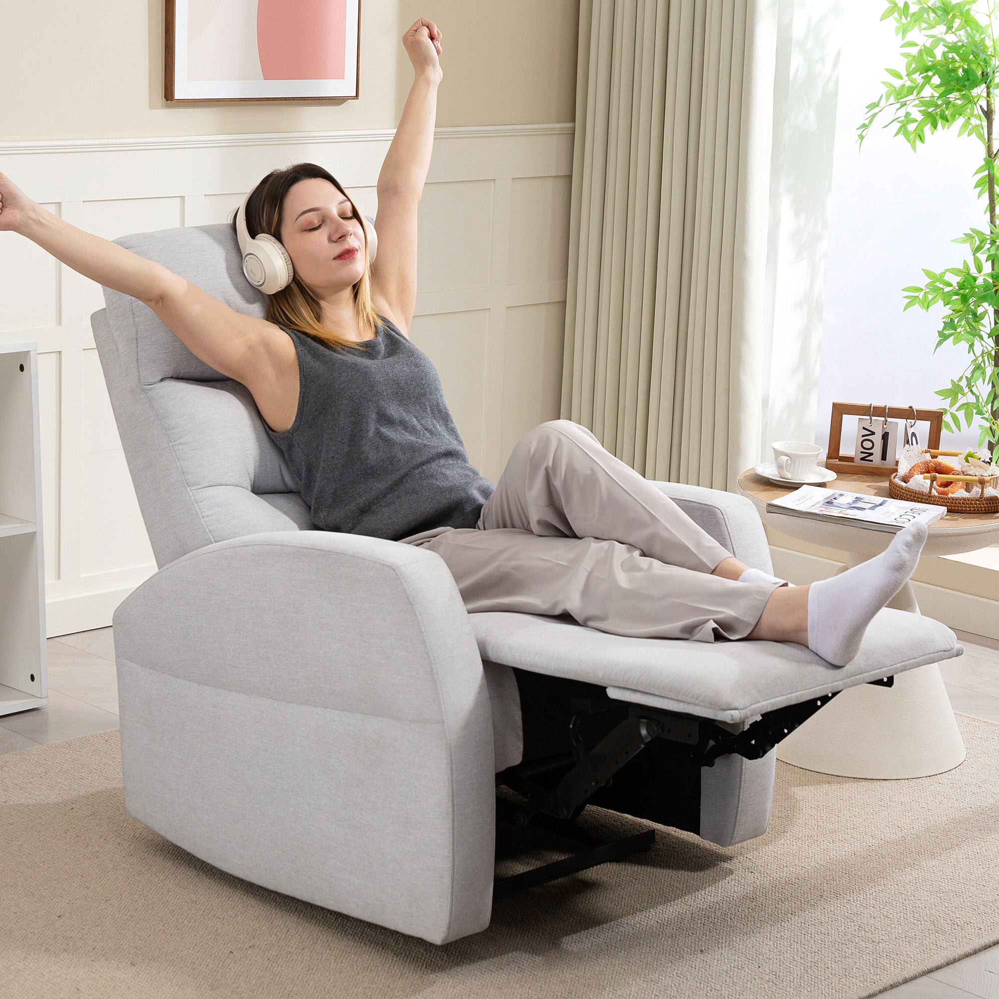 HOMCOM Relaxsessel, Fernsehsessel mit Liegefunktion, Gepolstert TV-Sessel m günstig online kaufen