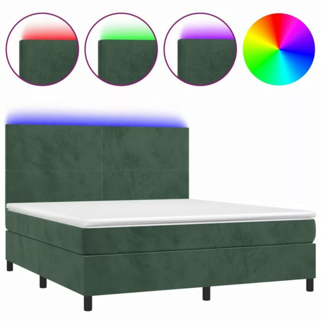 vidaXL Boxspringbett Boxspringbett mit Matratze & LED Samt (180 x 200 cm, G günstig online kaufen