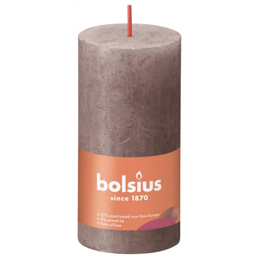 Bolsius Rustikale Stumpenkerzen Shine 8 Stk. 100x50 Mm Taupe günstig online kaufen