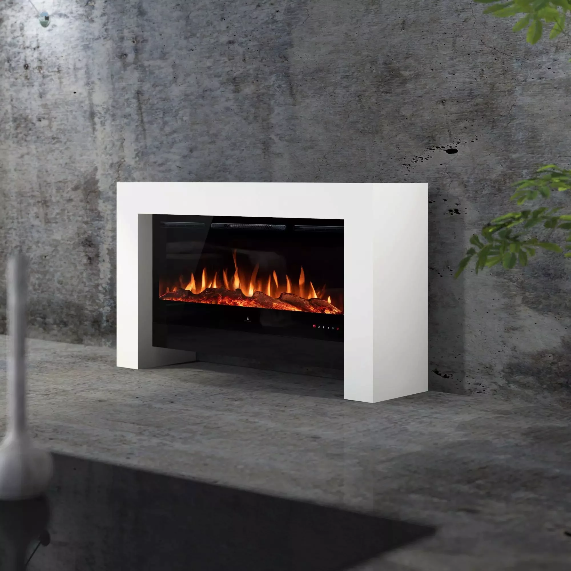 muenkel design bridge [moderner Optiflame Design Elektrokamin]: weiß (warm) günstig online kaufen