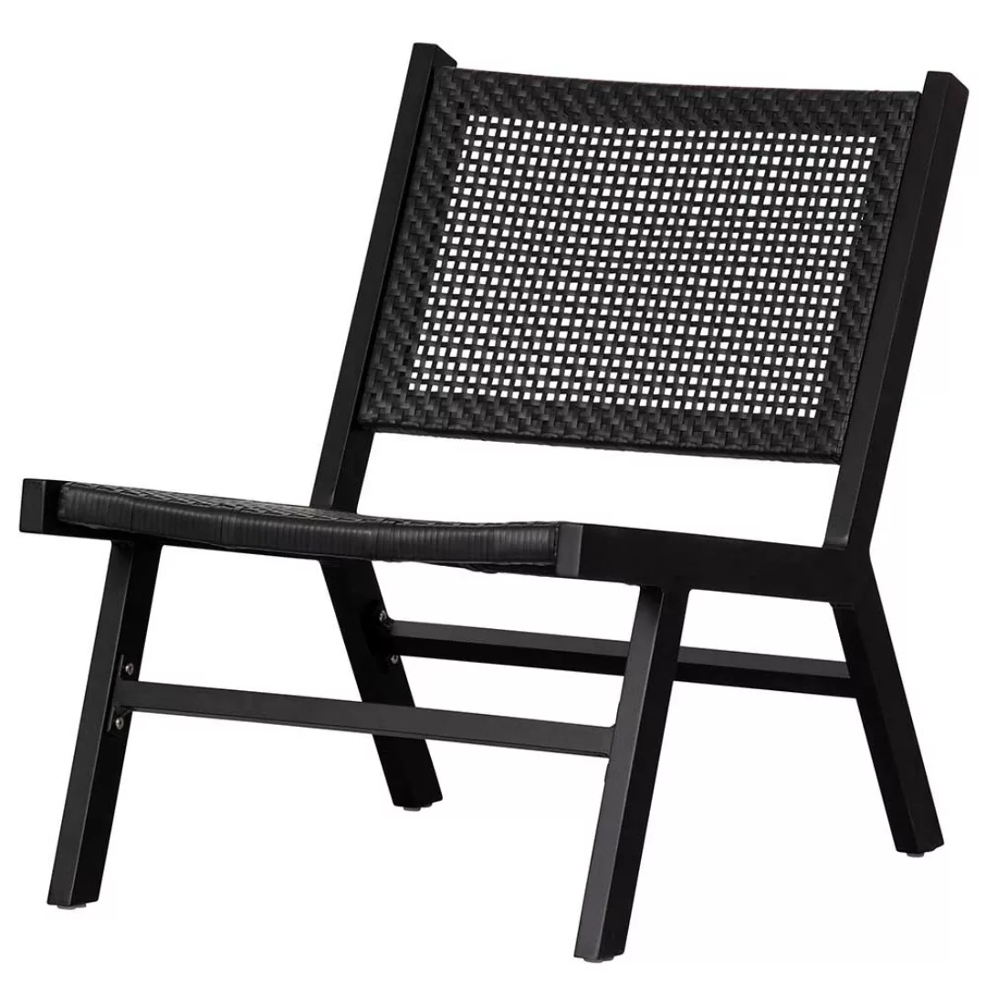 Outdoor Stühle und Hocker schwarz aus Kunstrattan Aluminium günstig online kaufen