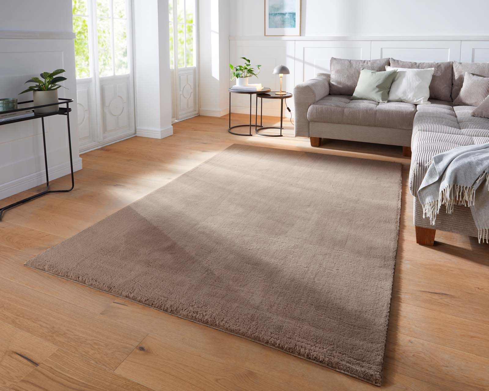 TaraCarpet Teppich Supersoft Kurzflorteppich Fiona Uni, günstig online kaufen