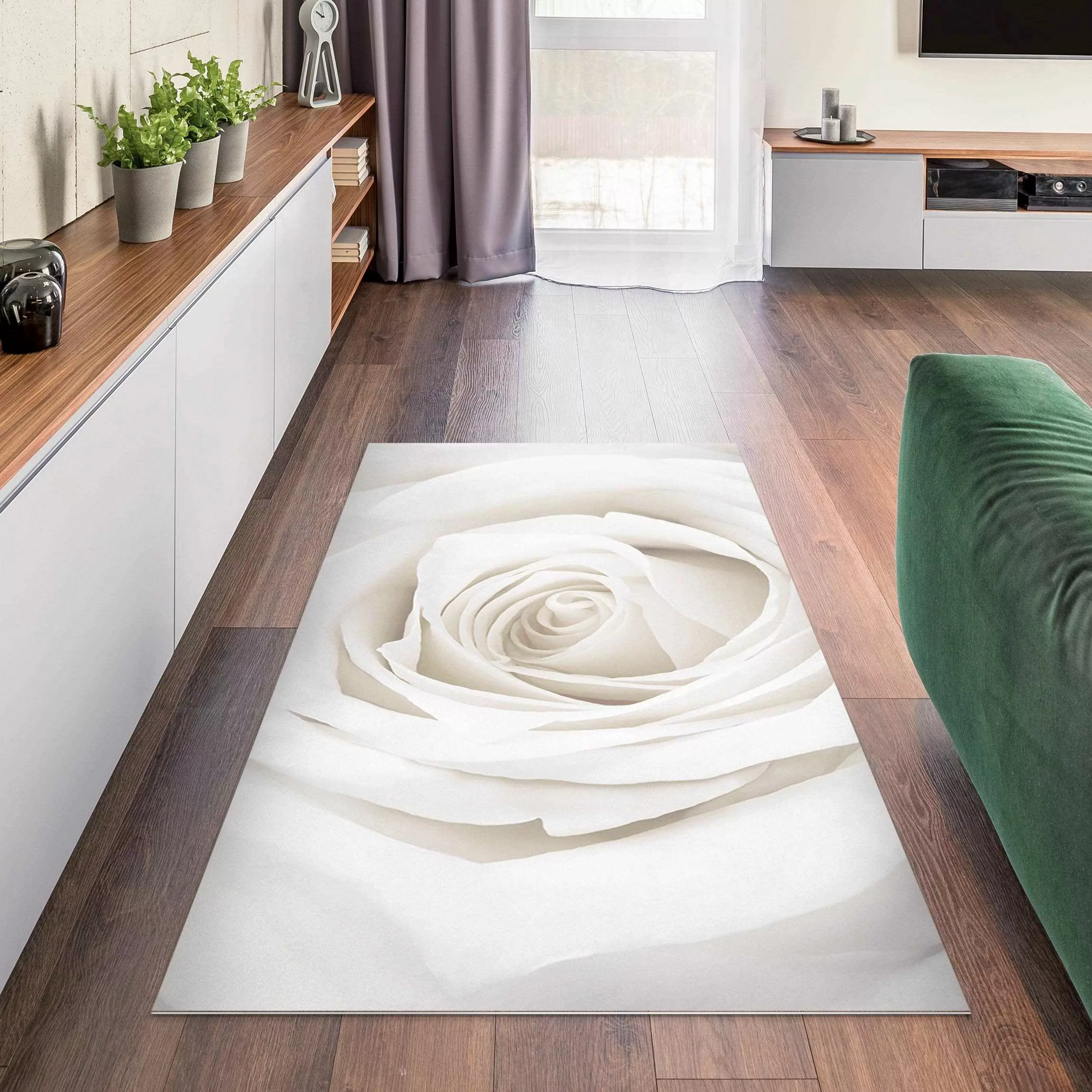 Vinyl-Teppich Pretty White Rose günstig online kaufen