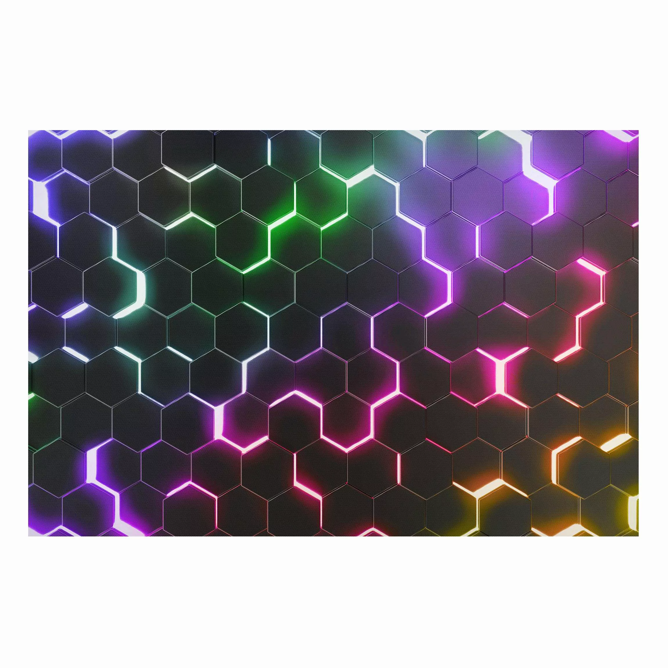 Magnettafel Hexagonal Pattern With Neon Light günstig online kaufen