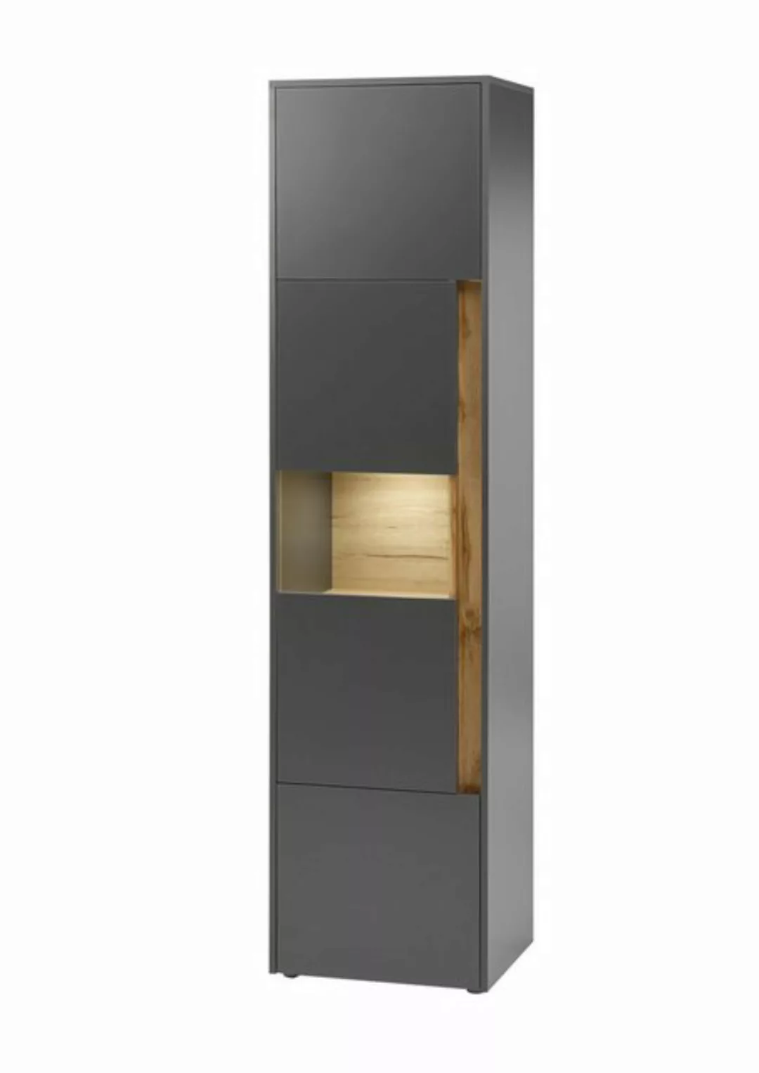 Furn.Design Aktenschrank Center (Hochschrank in grau mit Wotan Eiche, 3-tür günstig online kaufen