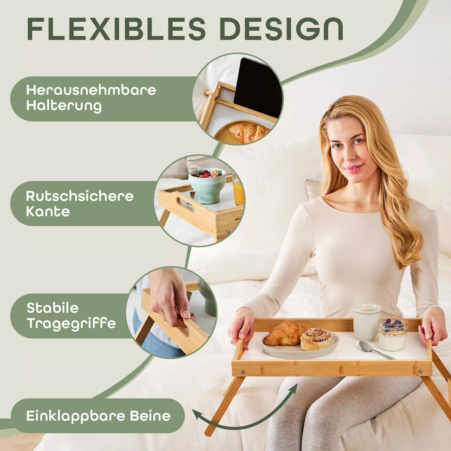 Blumtal Tabletttisch Betttablett aus Bambus mit günstig online kaufen