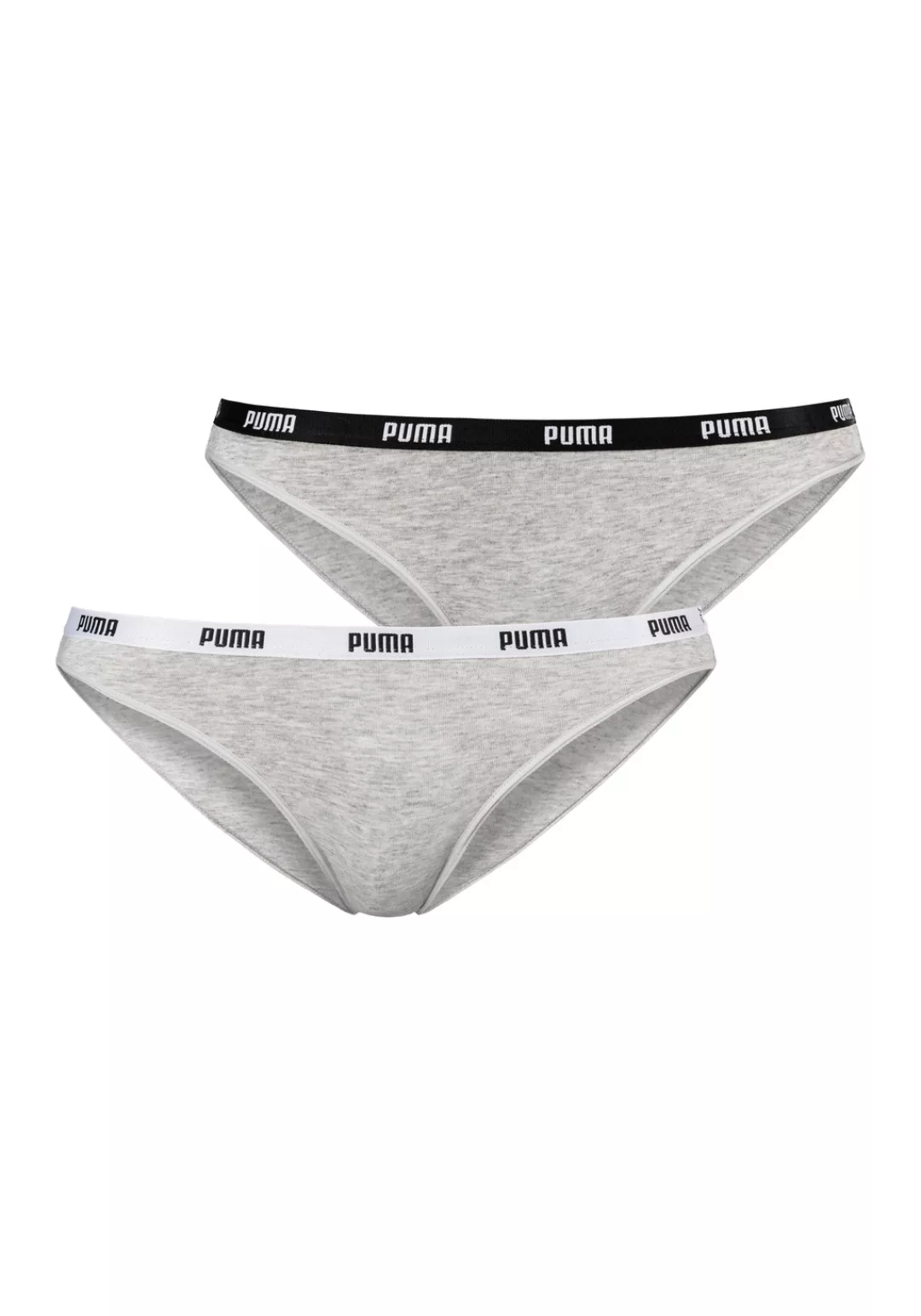 PUMA Bikinislip "Iconic", (Packung, 2er-Pack), mit schmalem Logo-Webbündche günstig online kaufen