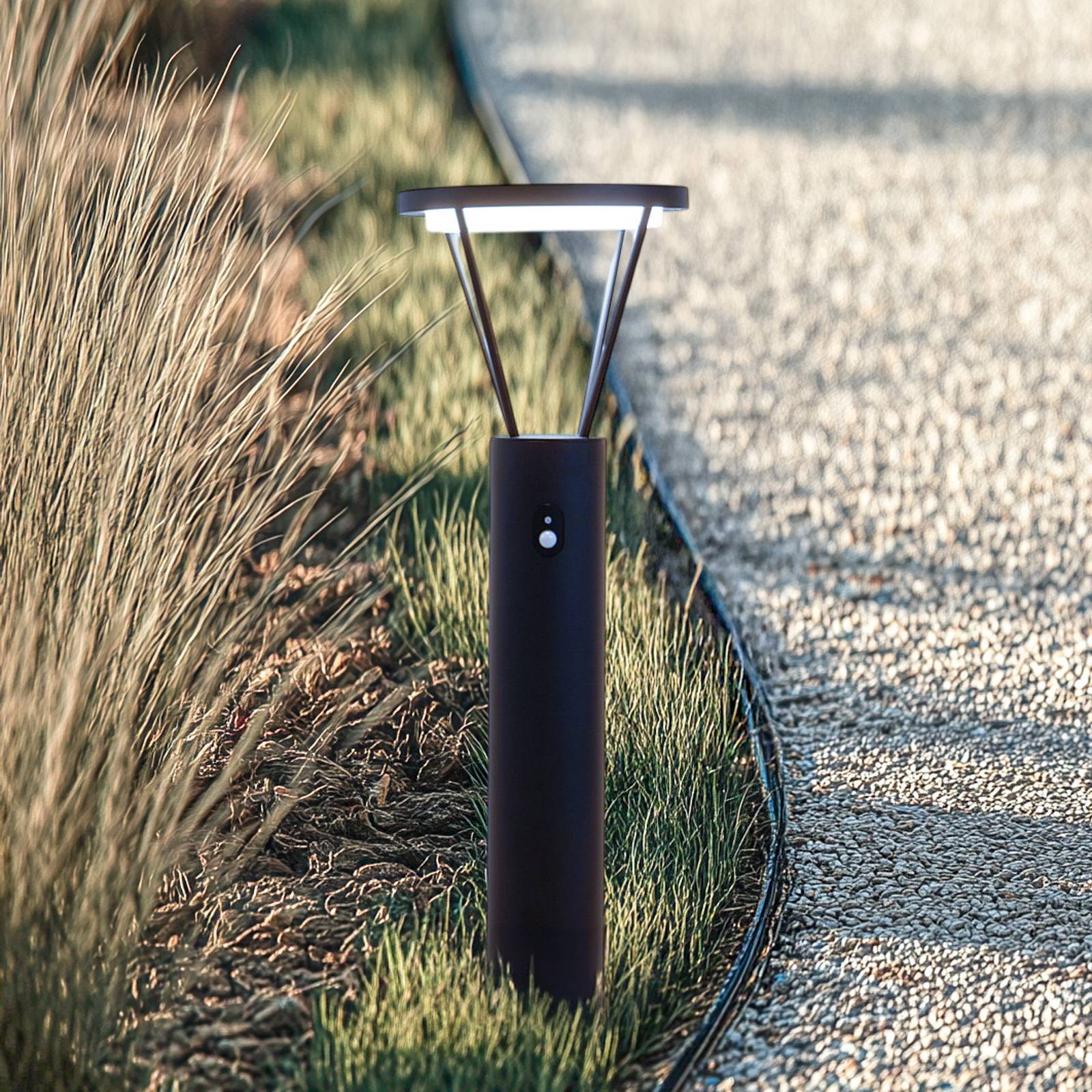 Lucande LED-Solarwegelampe Elario, 80 cm, CCT, Sensor günstig online kaufen