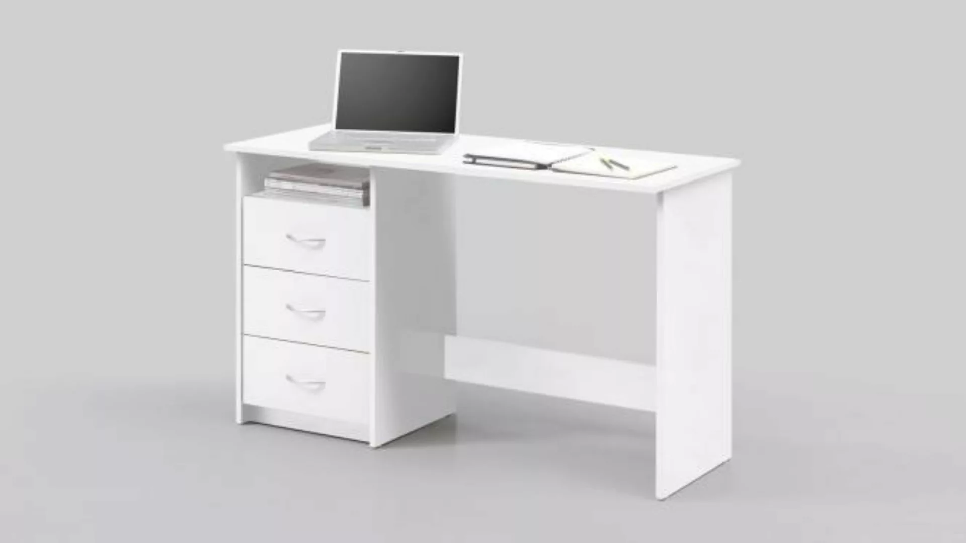 Schreibtisch 3 Schubkästen ADRIA von Bega Weiss günstig online kaufen