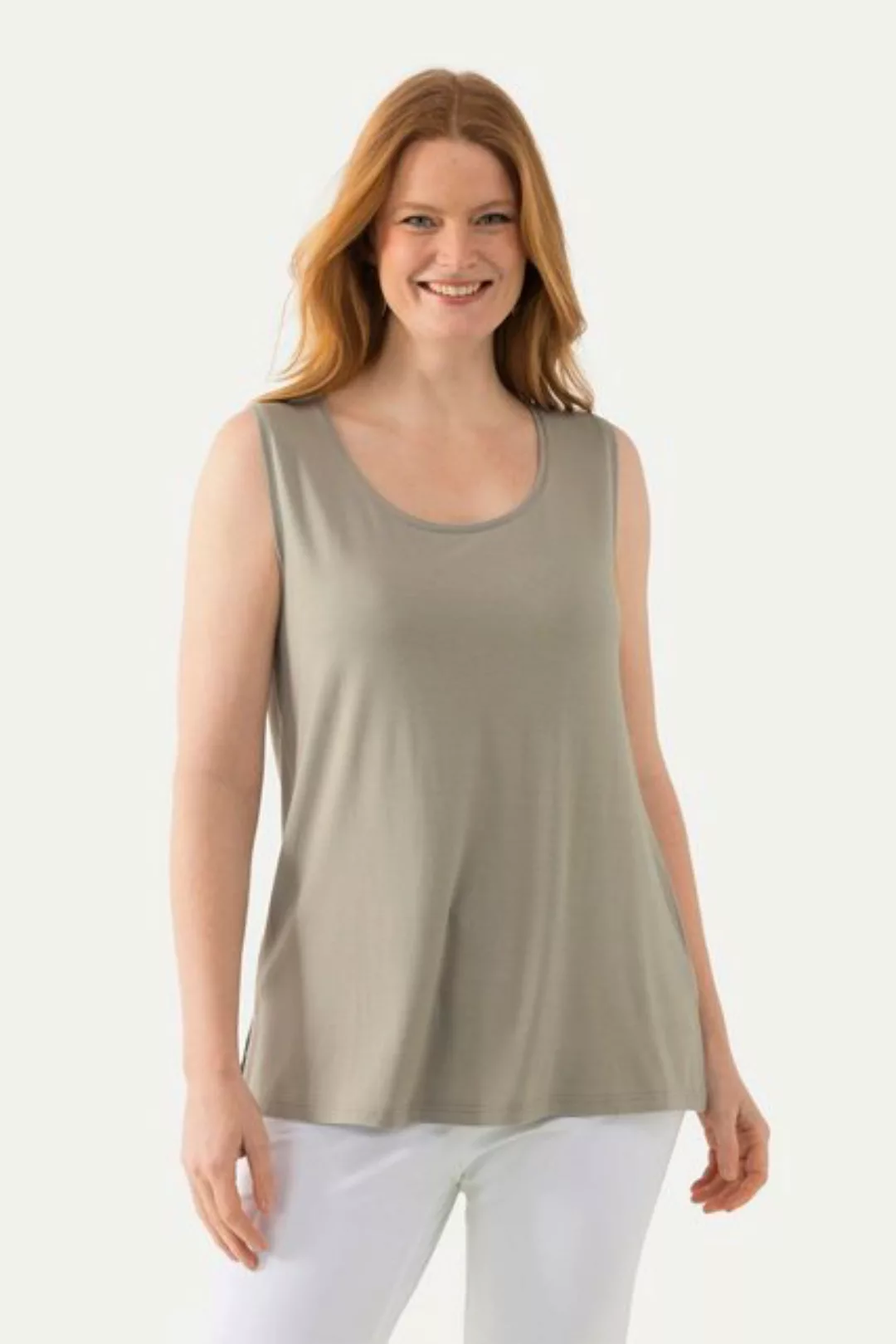 Ulla Popken Longtop Top Classic Fit Rundhals Stretch breite Träger günstig online kaufen