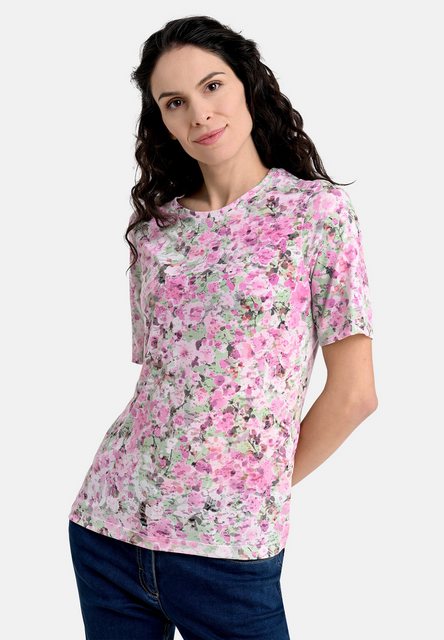 BICALLA T-Shirt Shirt mit Blüten-Print in Rosa/Grün (1-tlg) günstig online kaufen