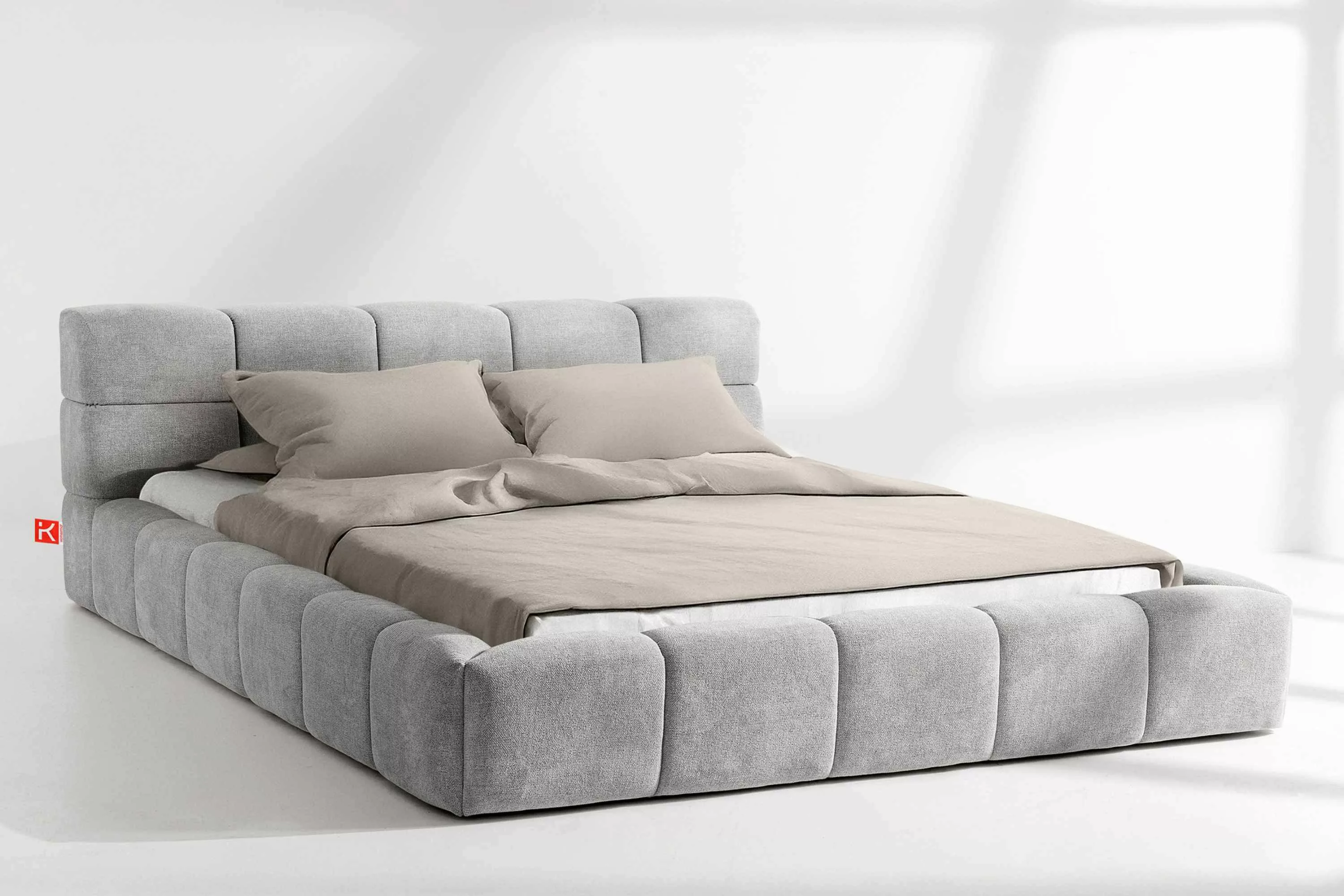 KONSIMO® Polsterbett Doppelbett AERI mit Stauraum, günstig online kaufen