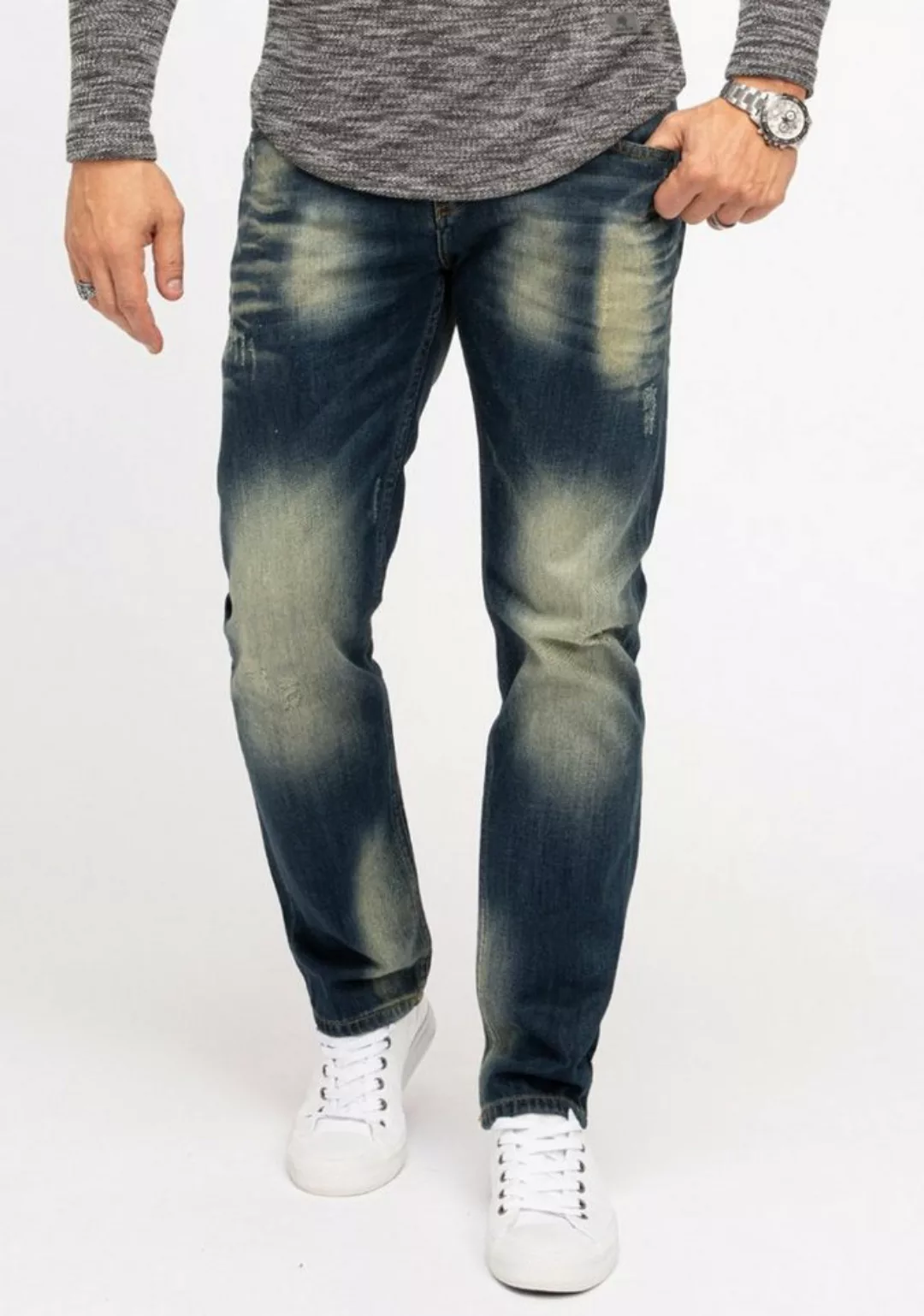 Indumentum Regular-fit-Jeans Herren Jeans Stonewashed Dunkelblau IR-502 günstig online kaufen