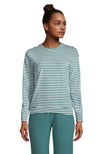Pyjama-Sweatshirt aus Stretch-Jersey, Damen, Größe: M Normal, Blau, by Land günstig online kaufen