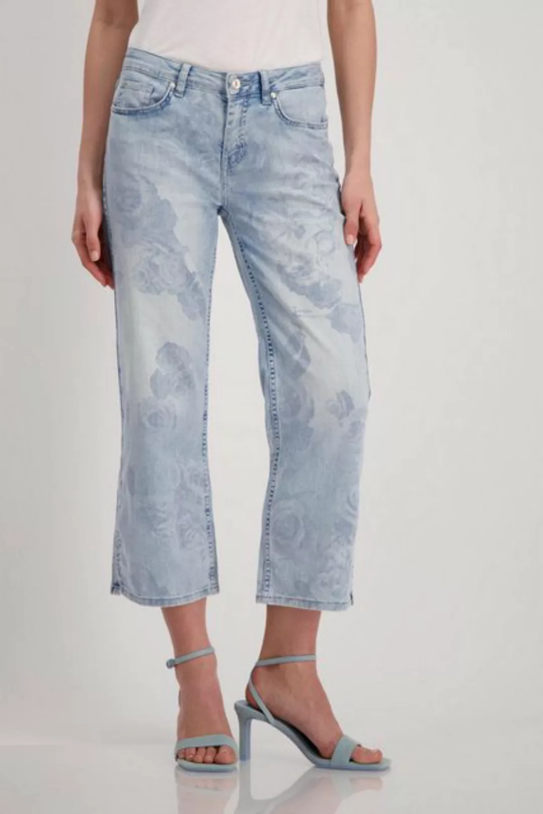 Monari Straight-Jeans mit Rosenmuster günstig online kaufen