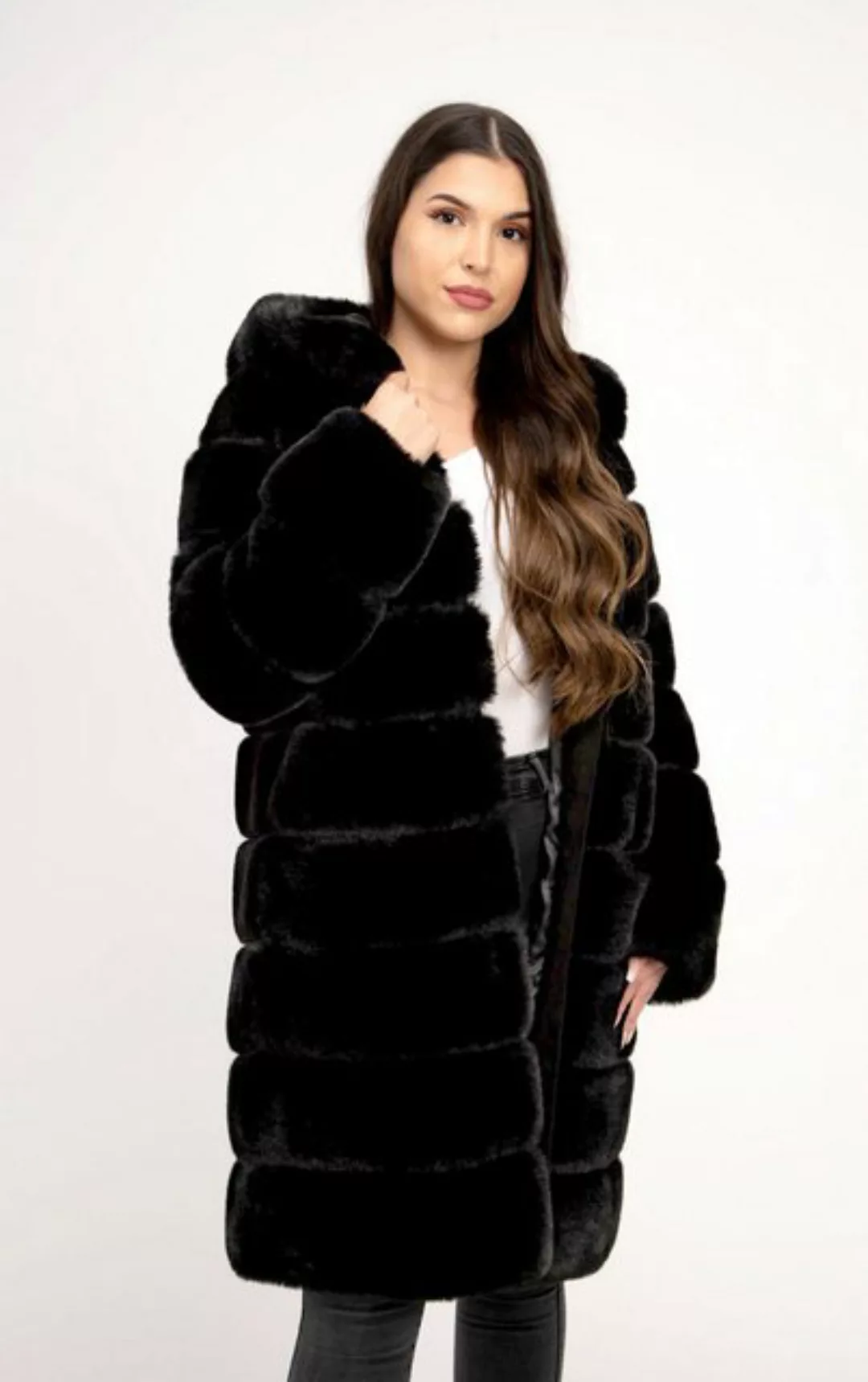 Passioni Fellimitatjacke Hochwertiger Web-Pelz Mantel Winterjacke Faux Fur günstig online kaufen