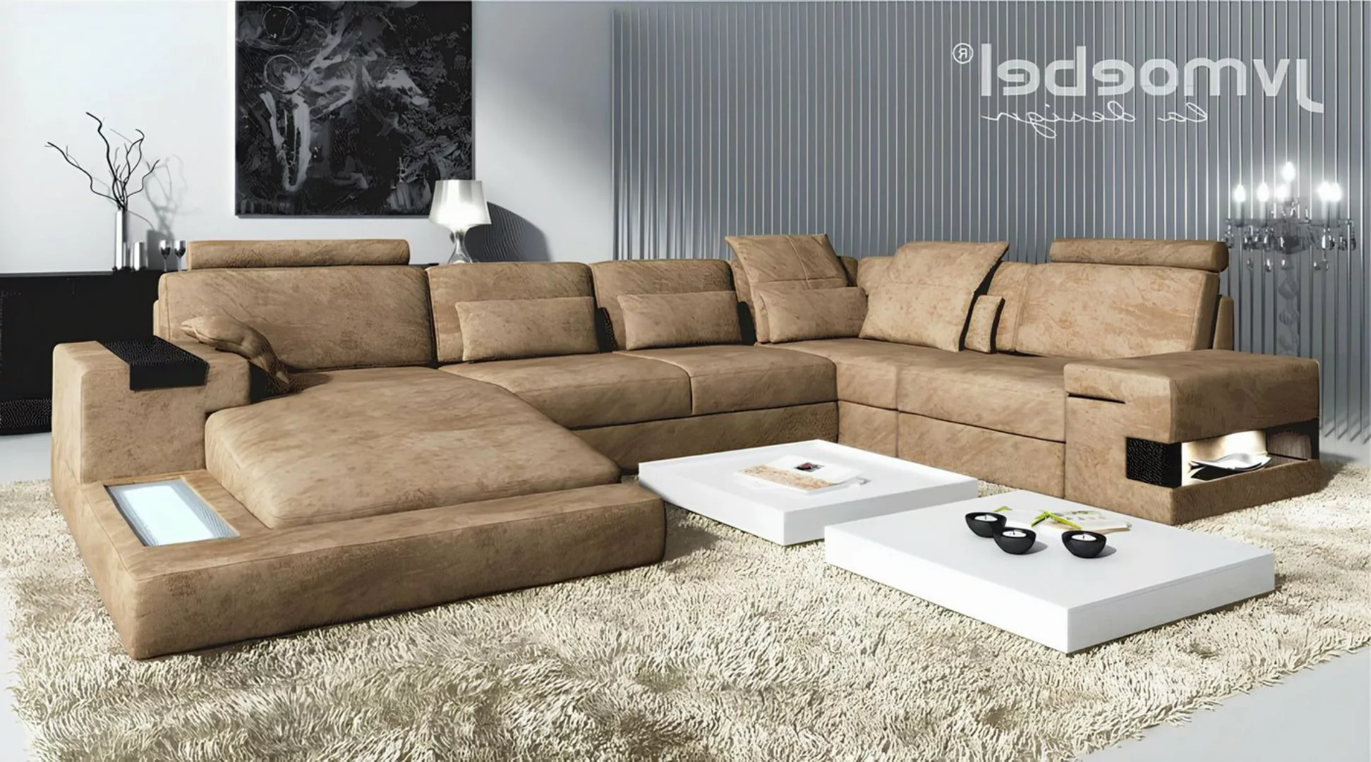 Xlmoebel Ecksofa Neues Designmöbel: Ecksofa in U-Form mit Polstern und Couc günstig online kaufen