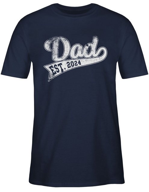 Shirtracer T-Shirt Dad Est. 2024 I Werdender Papa Vatertag Geschenk für Pap günstig online kaufen