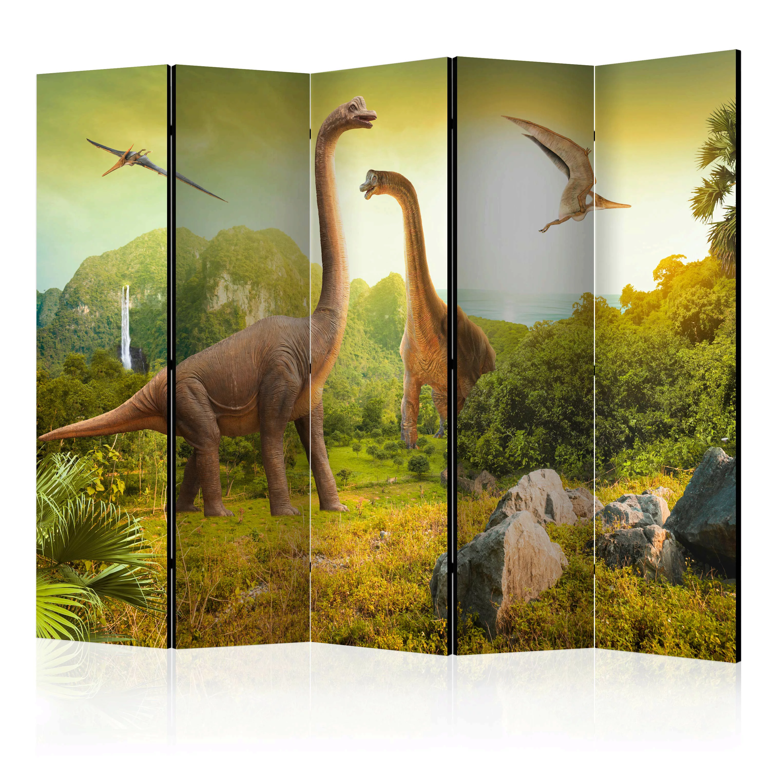 5-teiliges Paravent - Dinosaurs Ii [room Dividers] günstig online kaufen