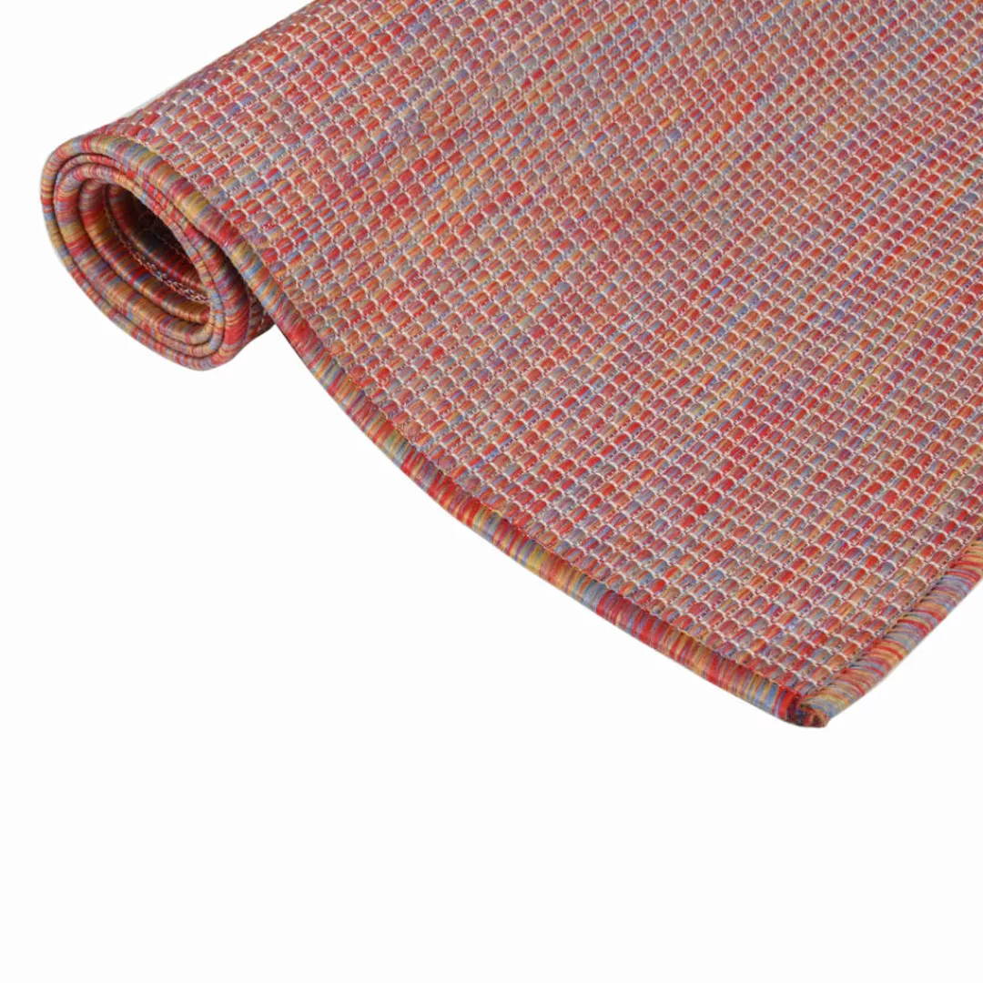 Vidaxl Outdoor-teppich Flachgewebe 120x170 Cm Rot günstig online kaufen