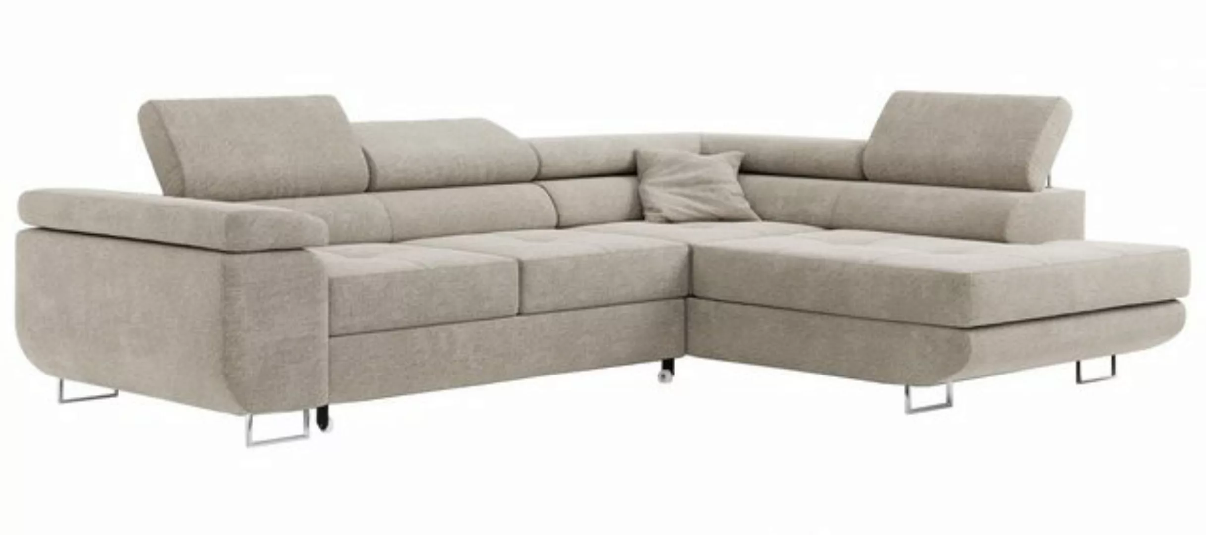 MKS MÖBEL Ecksofa GUSTAW-L, Set, Wellenfedern, T30-Schaum, Bettkasten, Kopf günstig online kaufen