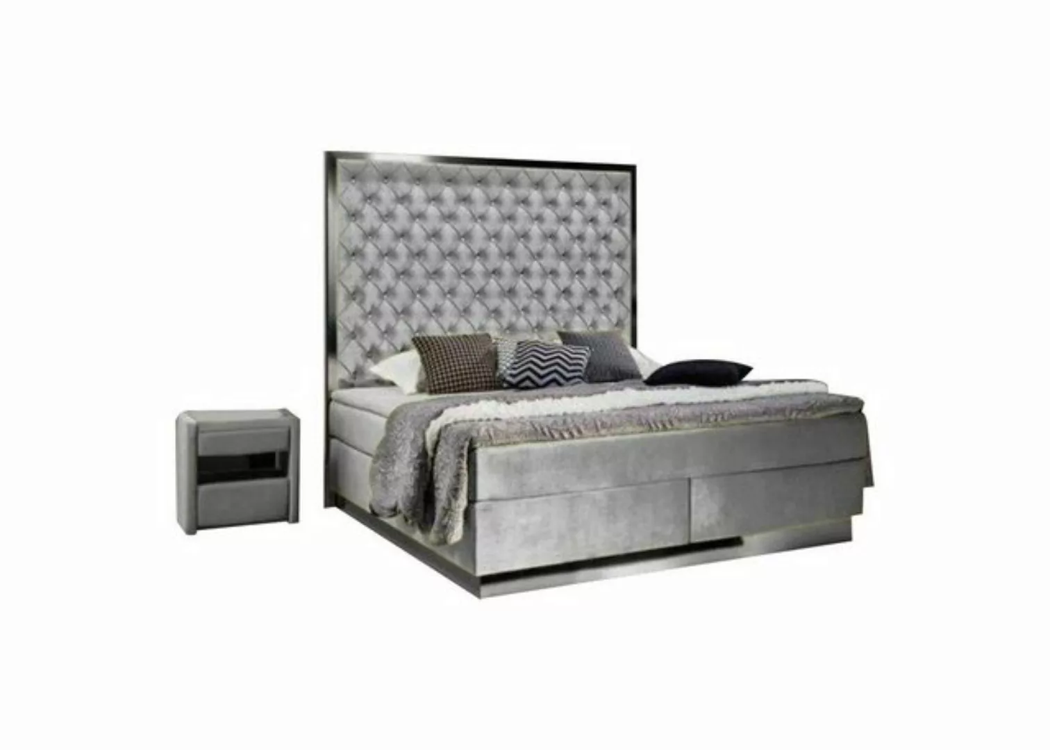 Xlmoebel Bett Boxspringbett aus Stoff, Chesterfield Design, Schlafzimmer Mö günstig online kaufen