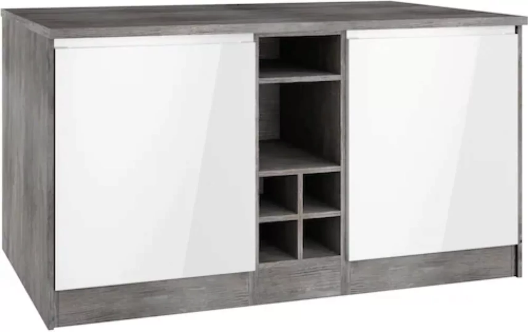 KOCHSTATION Kücheninsel "KS-Virginia", Breite 153 cm, MDF-Fronten, Flaschen günstig online kaufen