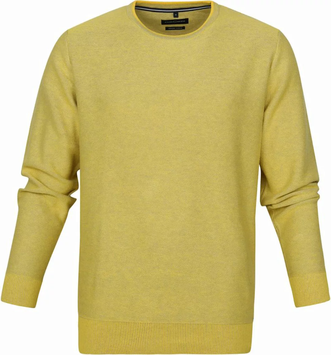 Casa Moda Pullover O-Halsausschnitt Gelb - Größe 4XL günstig online kaufen