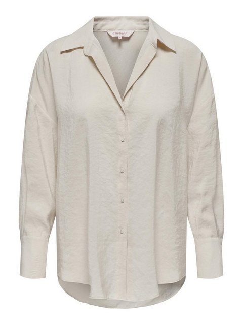ONLY Blusenshirt Hemd locker geschnitten Langarm Knopfleiste 7765 in Weiß günstig online kaufen