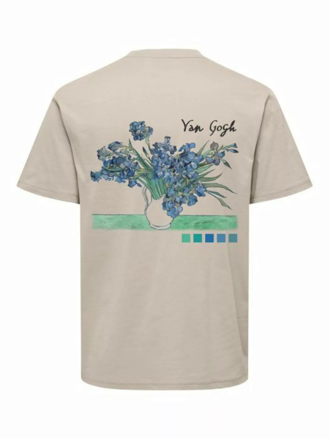 ONLY & SONS T-Shirt - Van Gogh T-Shirt - mit Backprint - Kurzarm Shirt Herr günstig online kaufen