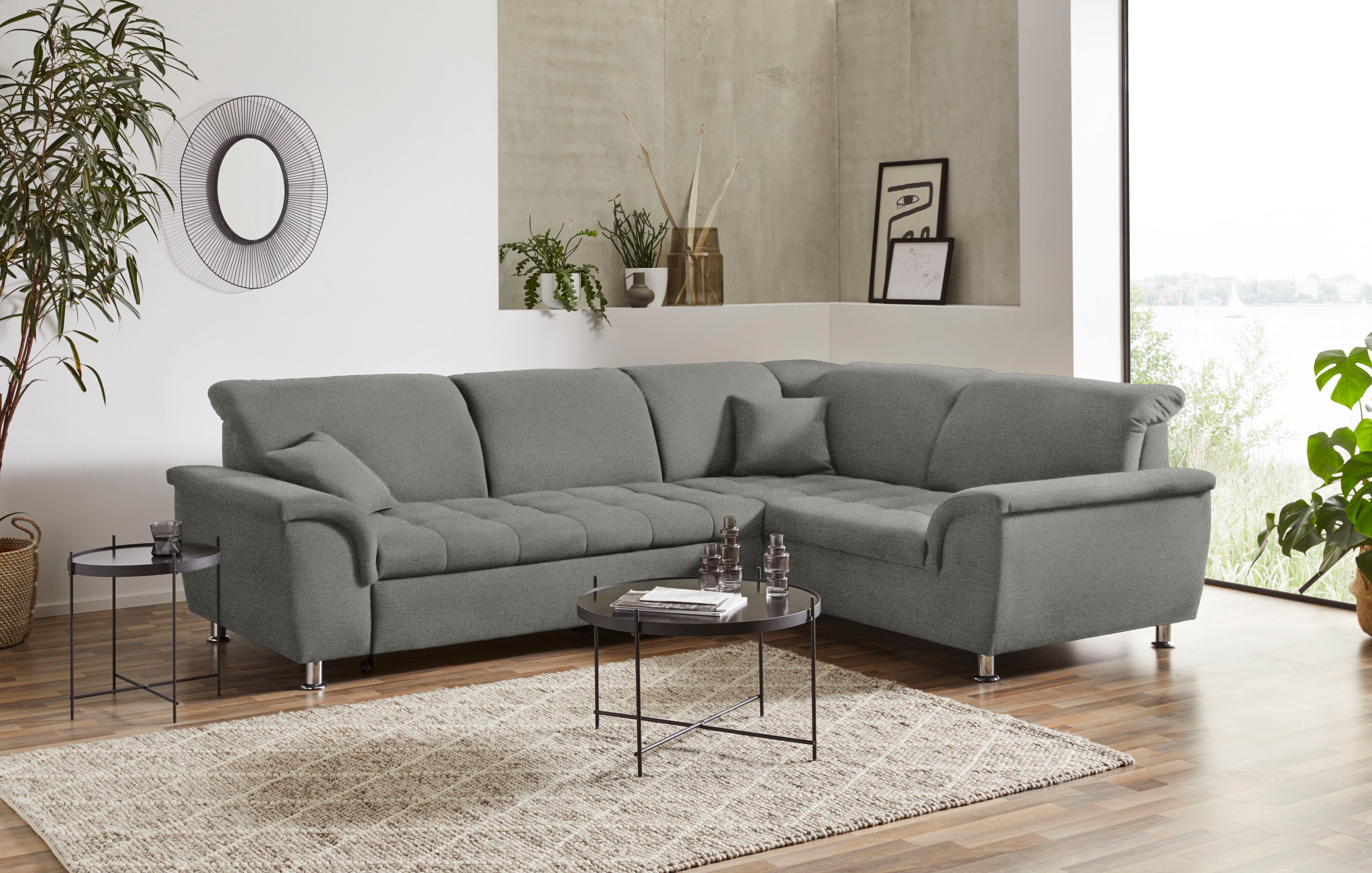 DOMO collection Ecksofa "Franzi, zeitlos und elegant, moderne Sitzheftung, günstig online kaufen