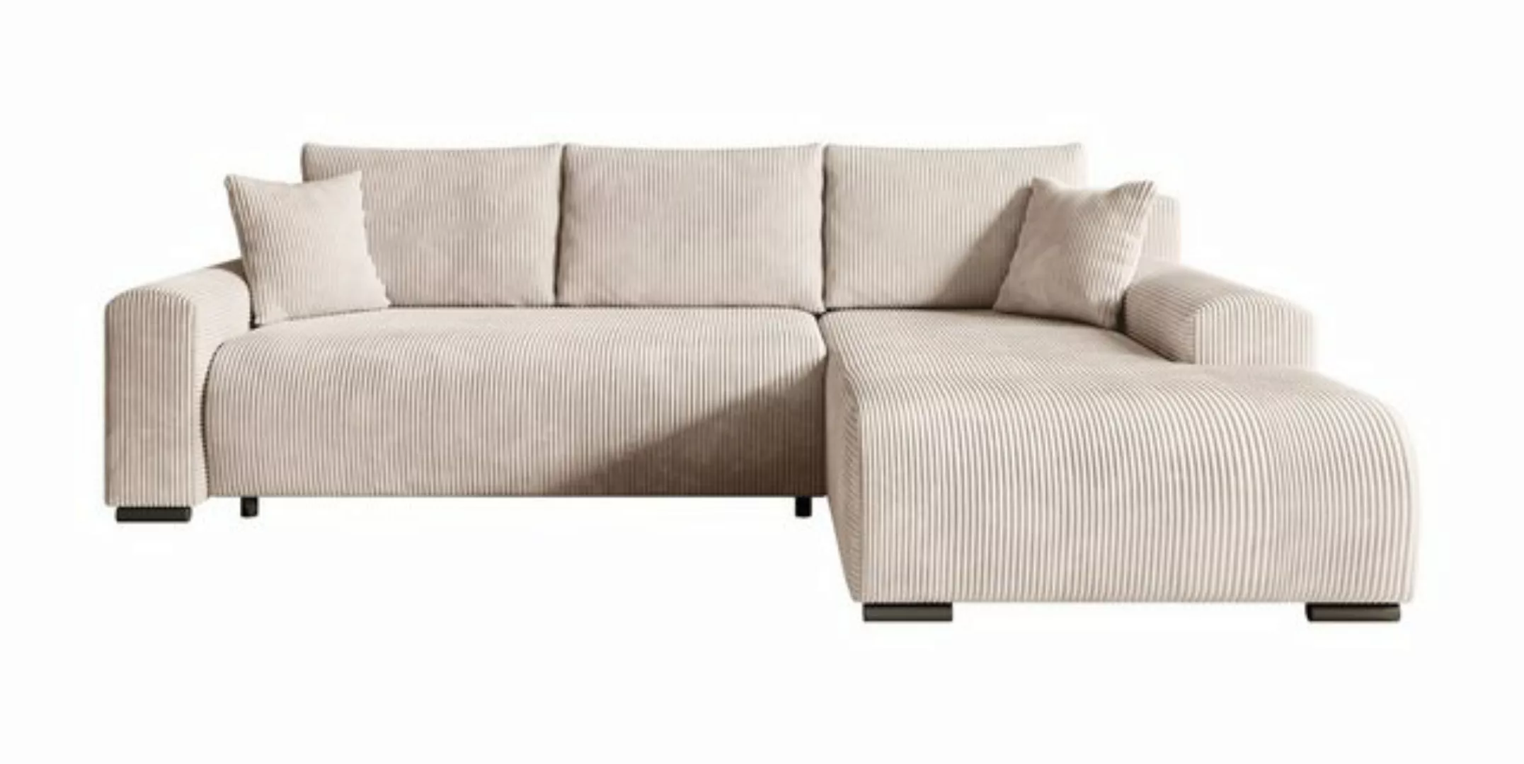 storez24 Ecksofa Nelly - Vanilla, mit Bettkasten und Schlaffunktion, Cordst günstig online kaufen